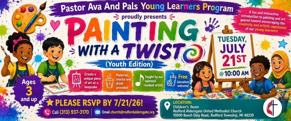 Pastor Ava and Pals Young Learners Program: Painting With a Twist (Youth Edition) 
