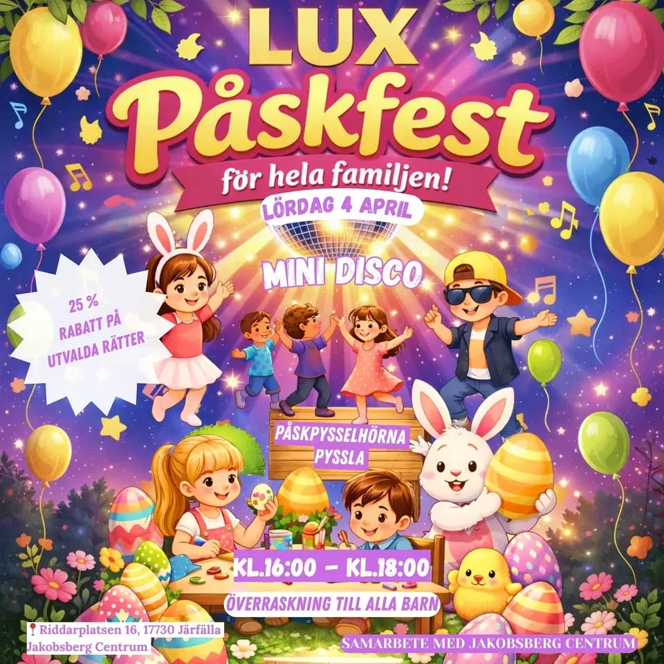 LUX Påskfest – Mini Disco för hela familjen!🪩🐰🐣✨