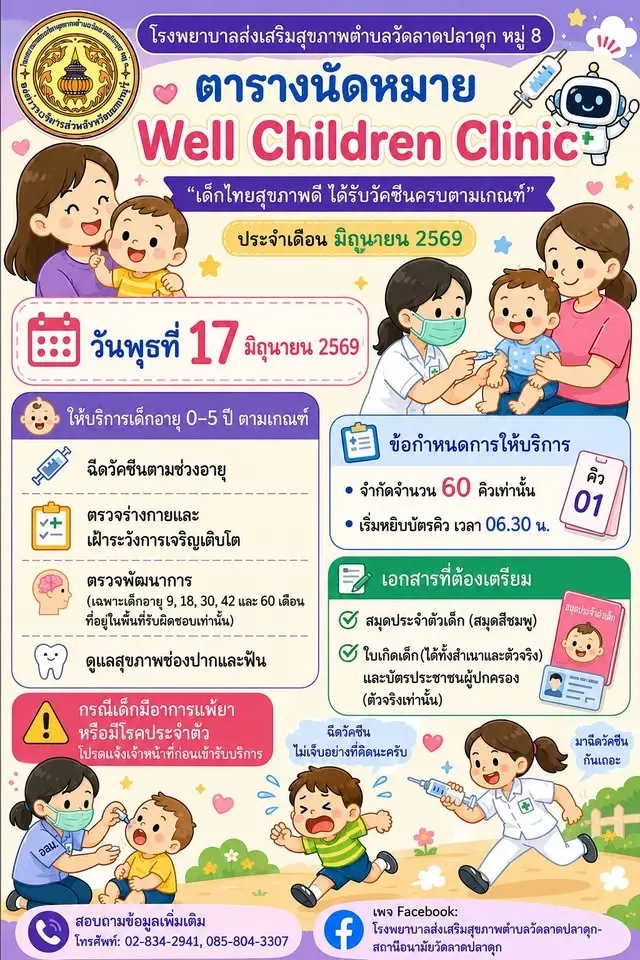 คลินิกสุขภาพเด็กดี เดือน มิย 69