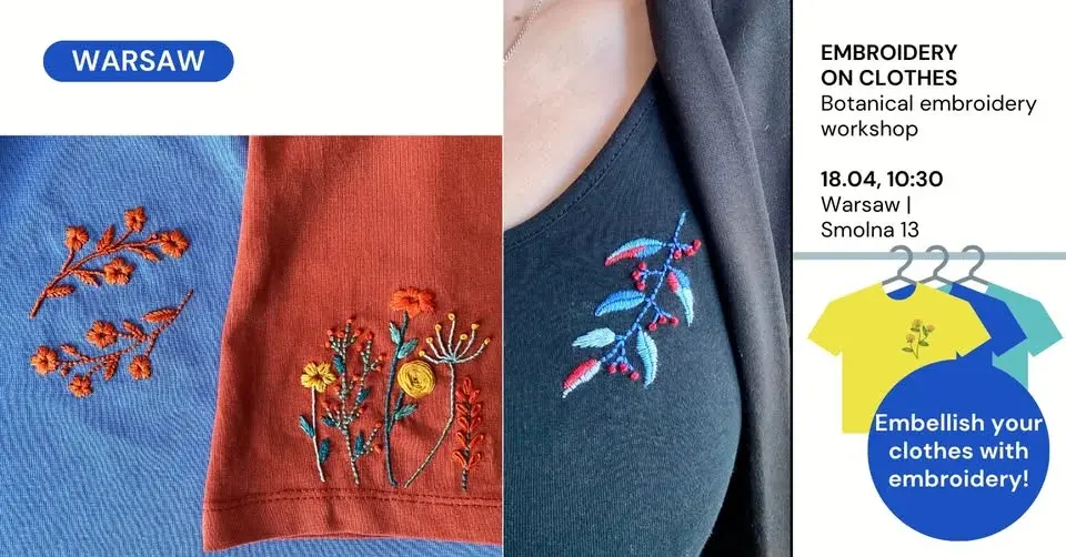 🪡 Warsaw: embroidery on clothes workshop