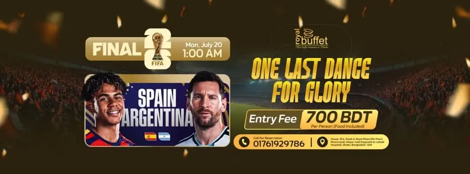 🏆 The Final Clash: Argentina vs Spain | Live Screening & Unlimited Buffet Feast🔥