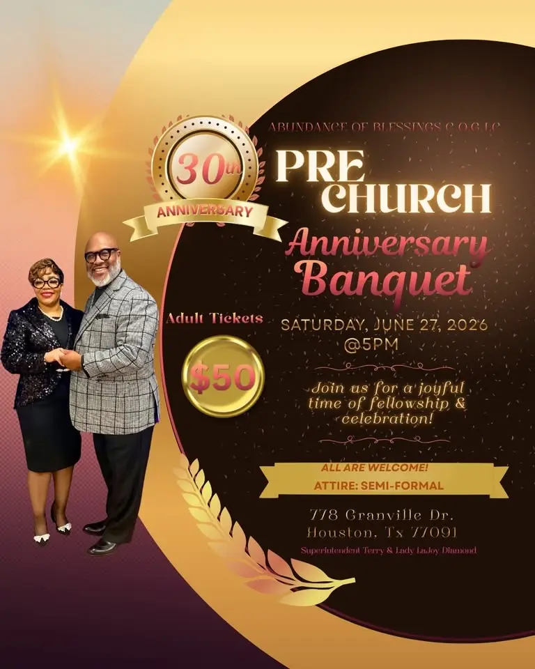 Abundance of Blessings 30th Church Anniversary Banquet