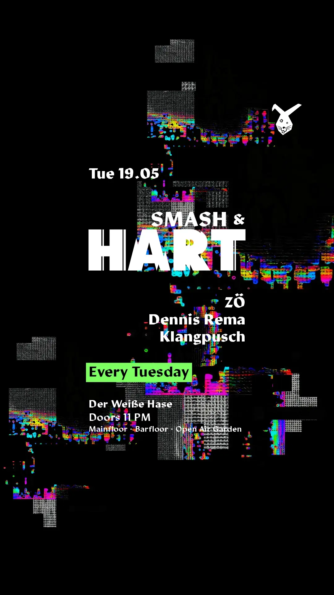 Smash & HART ◢◤ Tuesday Rave [free entry until midnight*]