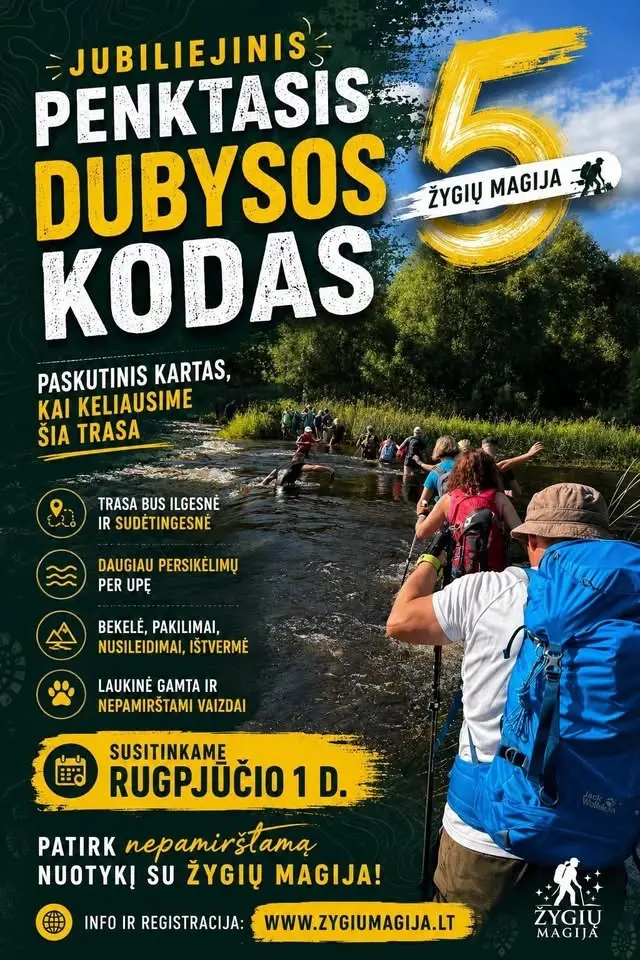 Žygis Dubysos kodas 2026