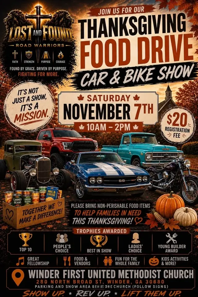 Thanksgiving food drive car and bike show 