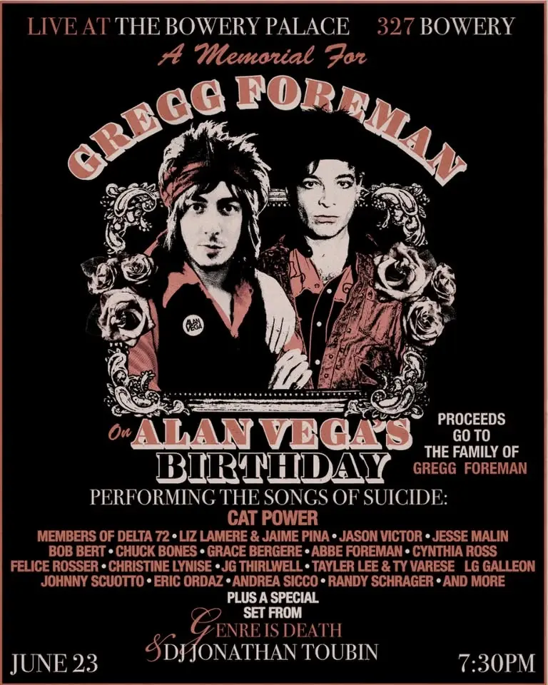 A Memorial for Gregg Foreman and Alan Vega's Birthday