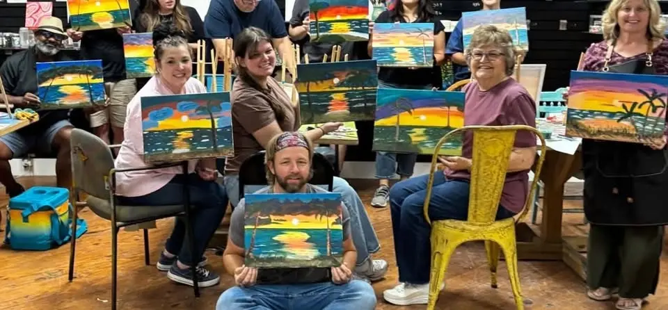 Bob Ross Inspired Mountain Beachscape with CRAIG