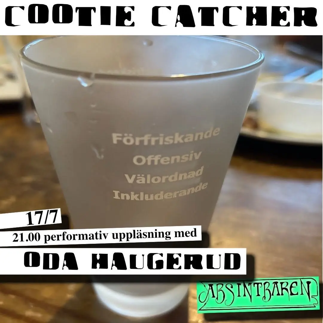 Cootie Catcher – Performativ uppläsning med Oda Haugerud