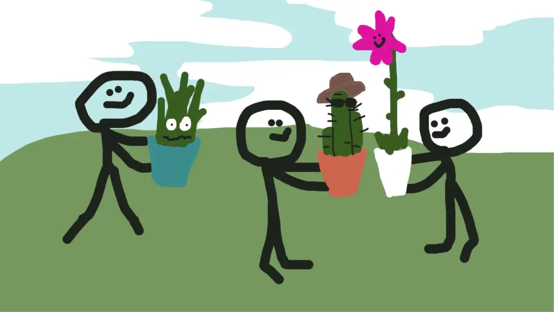 Bringing your house plants outside so they can meet other house plants