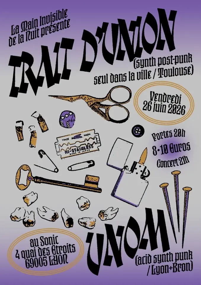 trait d’union (synth post-punk, Toulouse) + Unom au Sonic 