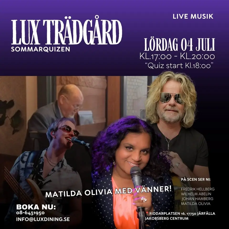 SOMMARQUIZ PÅ LUX TRÄDGÅRD – MATILDA OLIVIA MED VÄNNER! ☀️🎶🍸