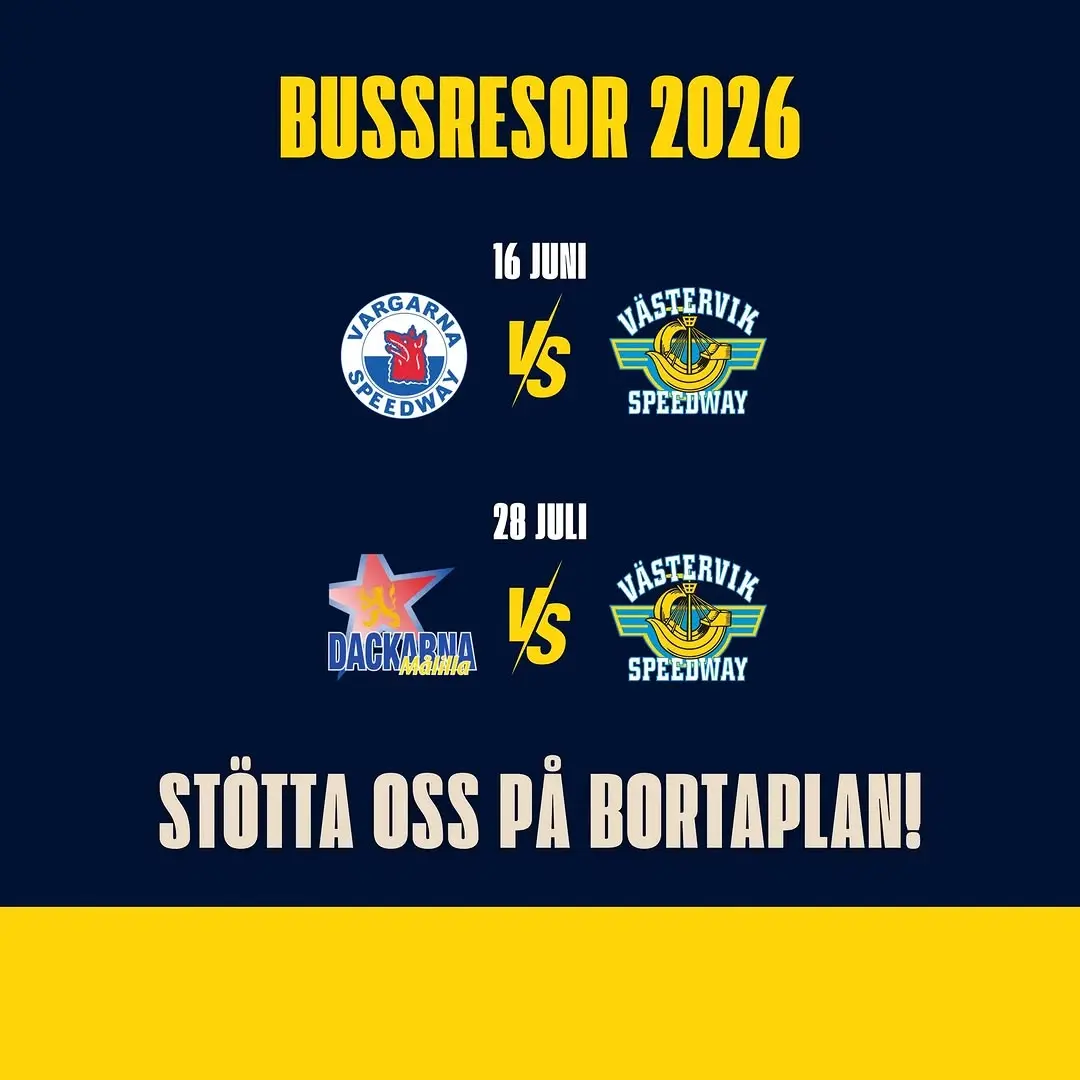 Supporterbussresa: Vargarna vs Västervik Speedway