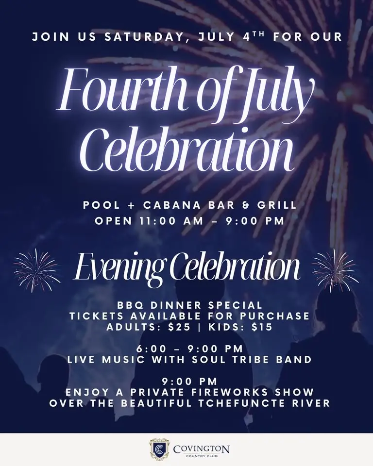 Fourth of July Celebration + Firework Show at The Covington Country Club 🇺🇸✨