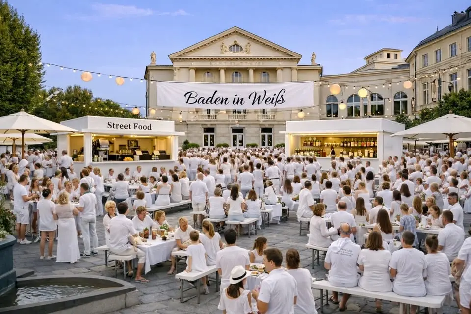 Baden in Weiß am Theaterplatz