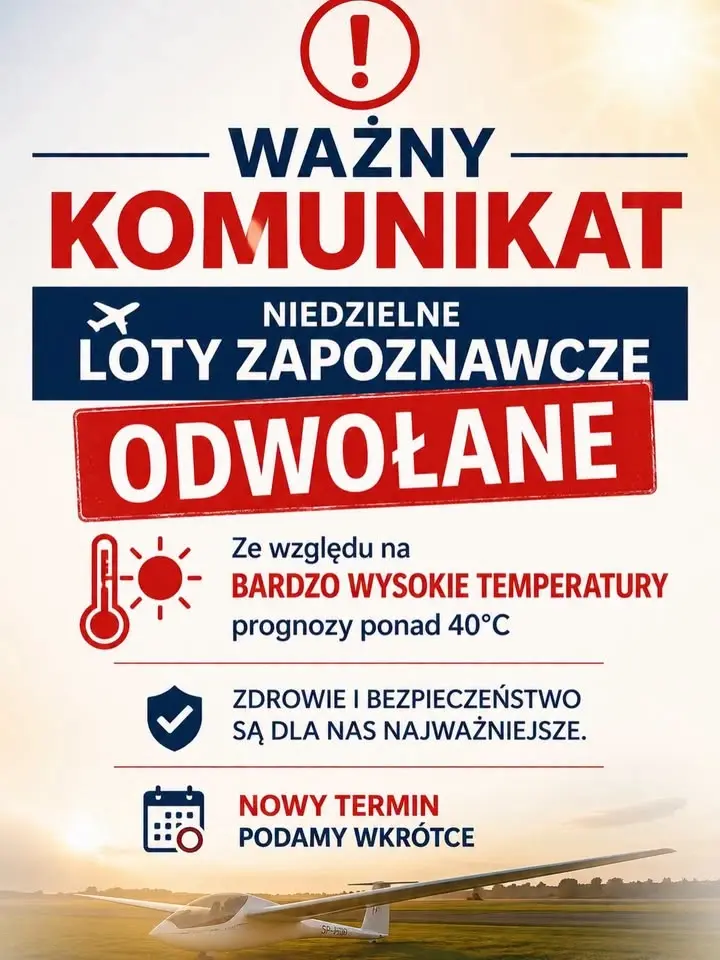 ROZPOCZĘCIE WAKACJI Z LOTAMI ZAPOZNAWCZYMI - ODWOŁANE!!!
