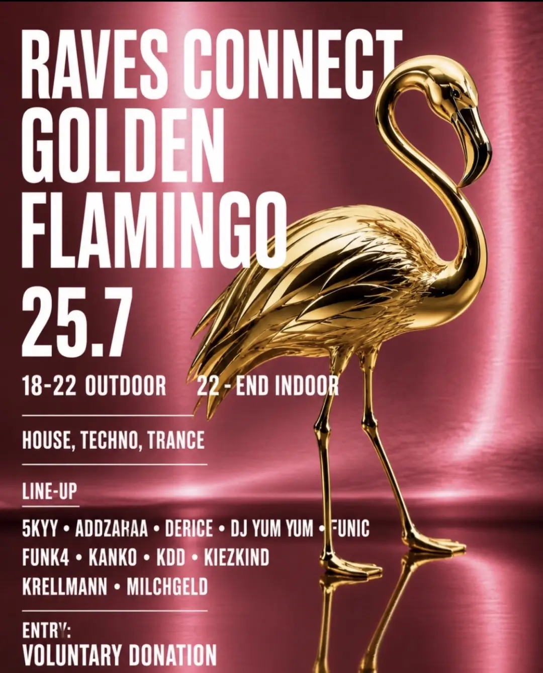 Raves Connect - Golden Flamingo
