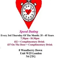 Speed Dating. 35 -  45 years. Thursdays