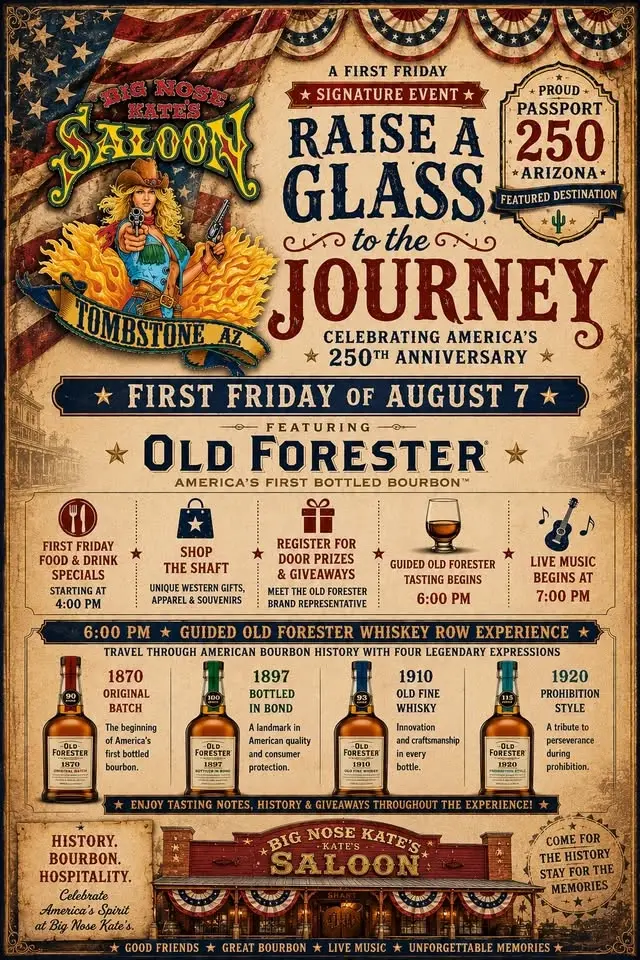 RAISE A GLASS TO THE JOURNEY 🥃🇺🇸  First Friday August Signature Event