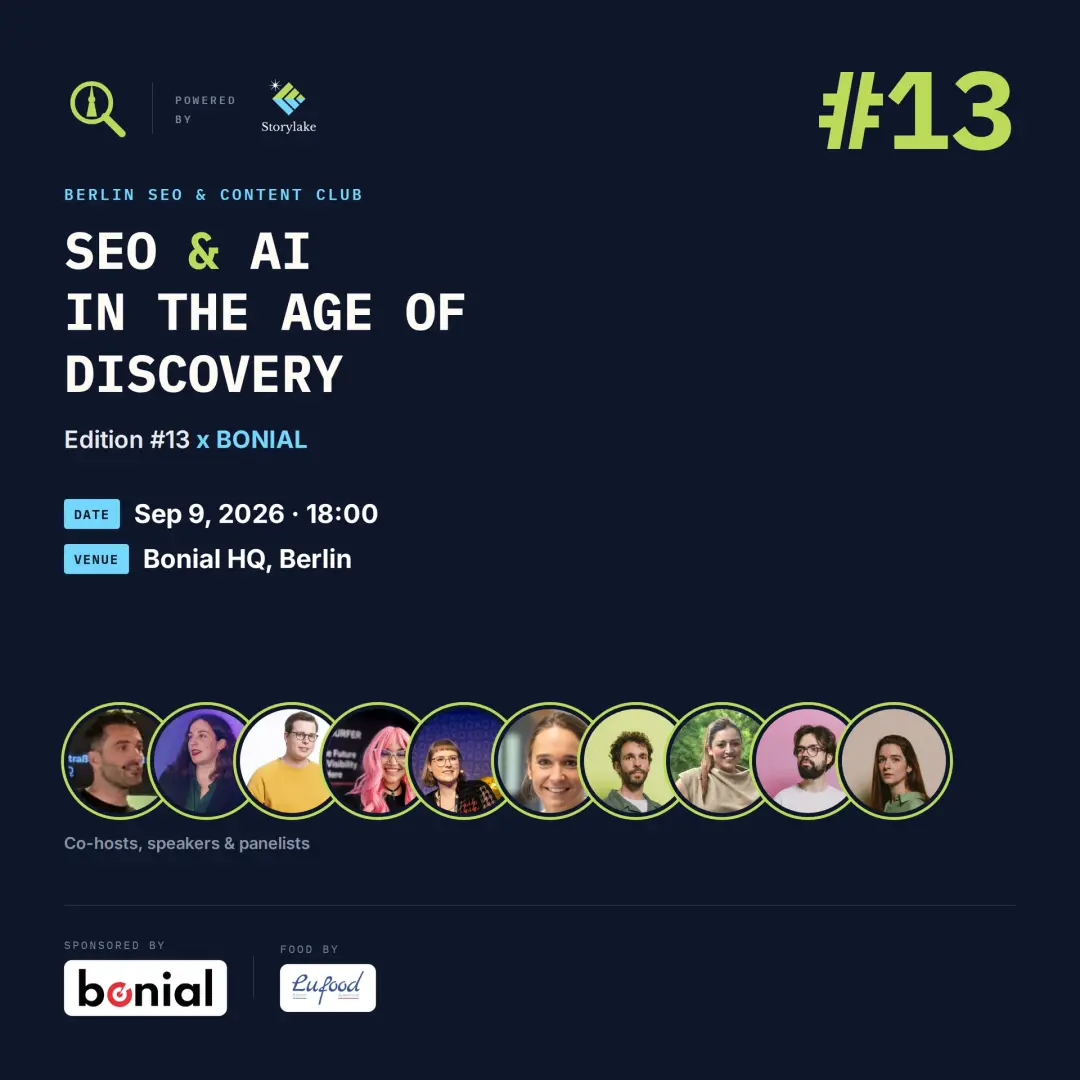 BERLIN SEO & Content Club #13 x BONIAL