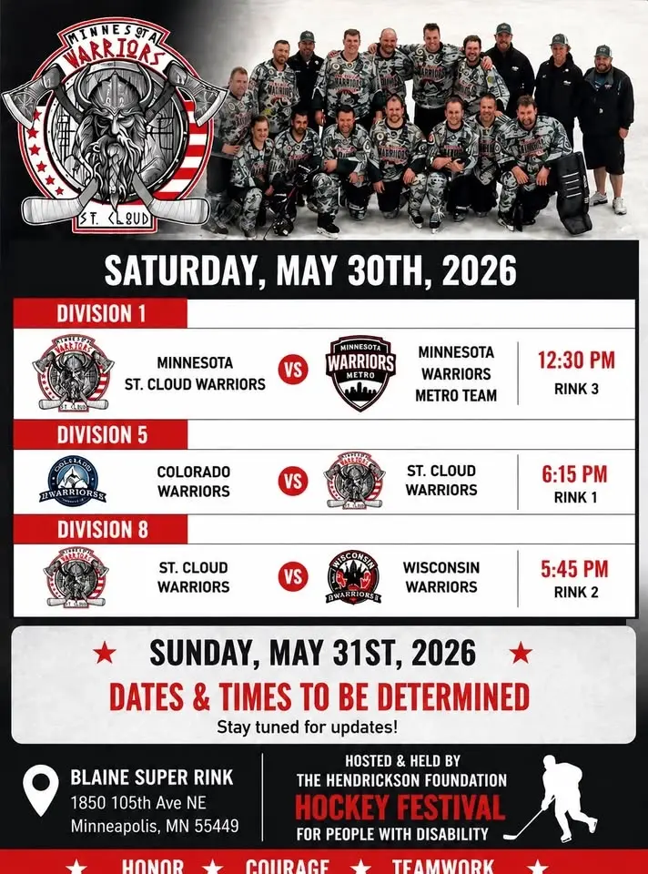St Cloud Warriors Hockey at the Hendrickson Foundation Hockey Festival