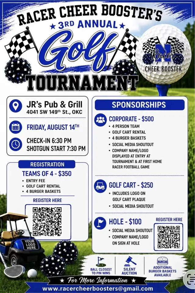 Racer Cheer Booster’s 3rd Annual Golf Tournament