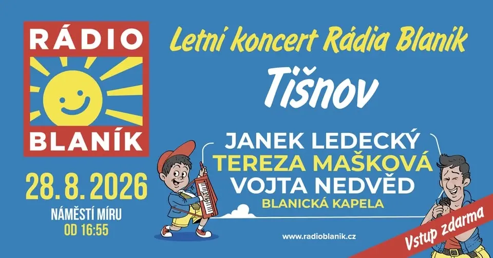 Letní koncert Rádia Blaník v Tišnově