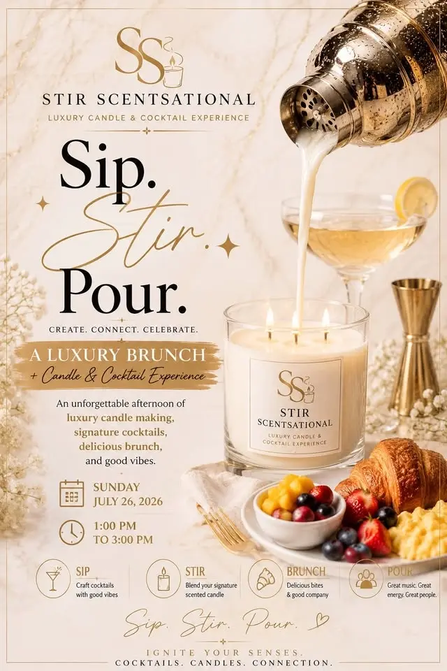 Stir ScentSational: Luxury Brunch, Candle & Cocktail Experience