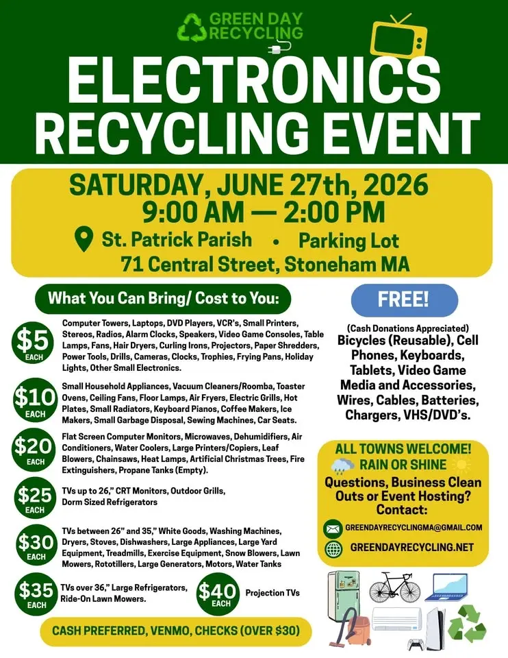 Stoneham Electronics Recycling Event ♻️