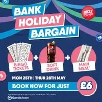 Bank Holiday Bargain - Buzz Bingo Derby City 25/05