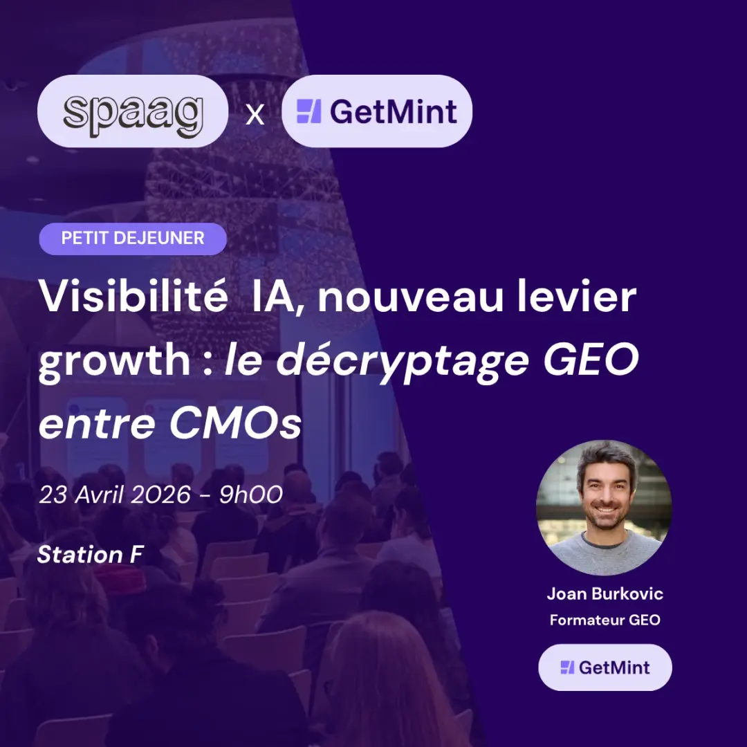 La recommandation IA, nouveau levier growth : le décryptage GEO entre CMOs - Spaag x GetMint