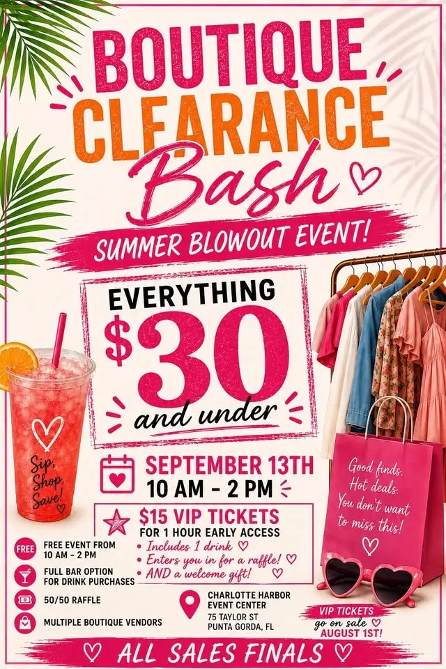 Boutique Clearance Bash 🛍️ Summer Blowout Event 🎉