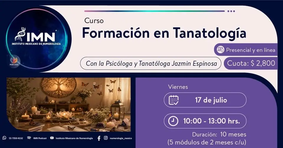 #Curso (PRESENCIAL en IMN-Tepeyac y EN LÍNEA) - FORMACIÓN EN TANATOLOGÍA -