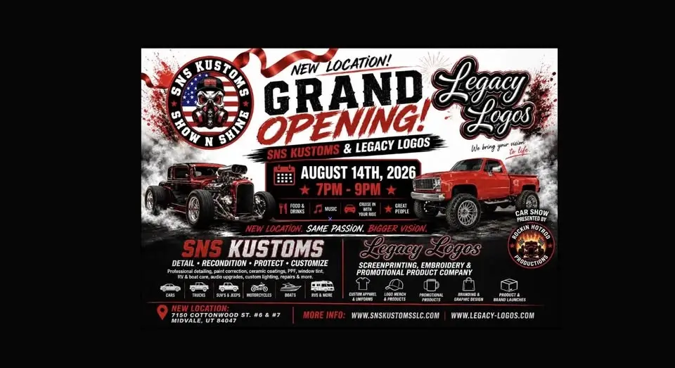 SNS Kustoms & Legacy Logos NEW Location Grand Opening