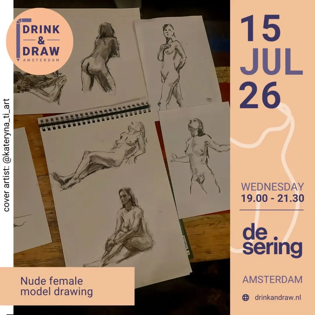 Drink & Draw | Nude female model drawing