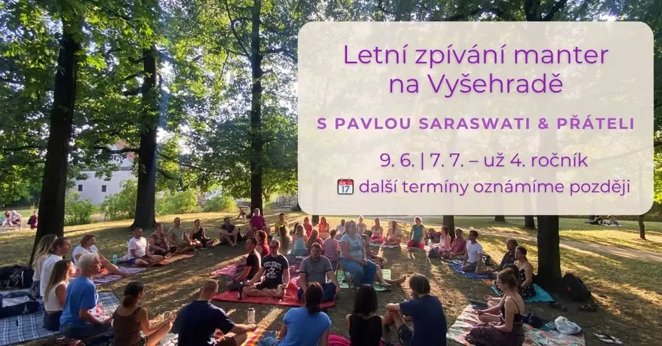 Zpěv manter na Vyšehradě: Kírtan pod širým nebem