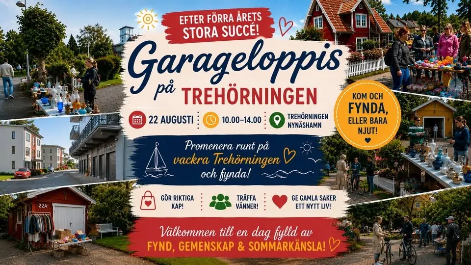 Garageloppis på Trehörningen är tillbaka – efter förra årets stora succé! 22 Augusti