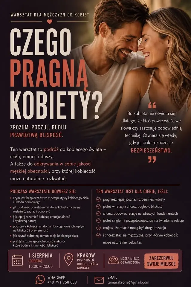 Czego pragną kobiety? Warsztat dla mężczyzn prowadzony przez kobiety