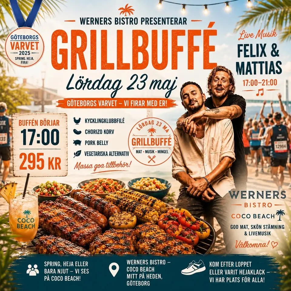 Live musik och grillbuffe efter Göteborgs varvet