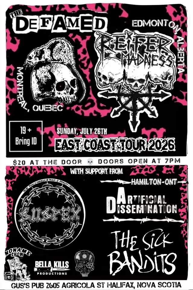 Reifer Madness - The Defamed - Artificial Dissemination - Suspex - The Sick Bandits