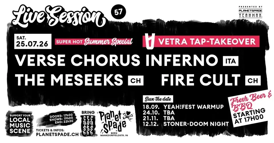 Live Session: VERSE CHORUS INFERNO, THE MESEEKS, FIRE CULT