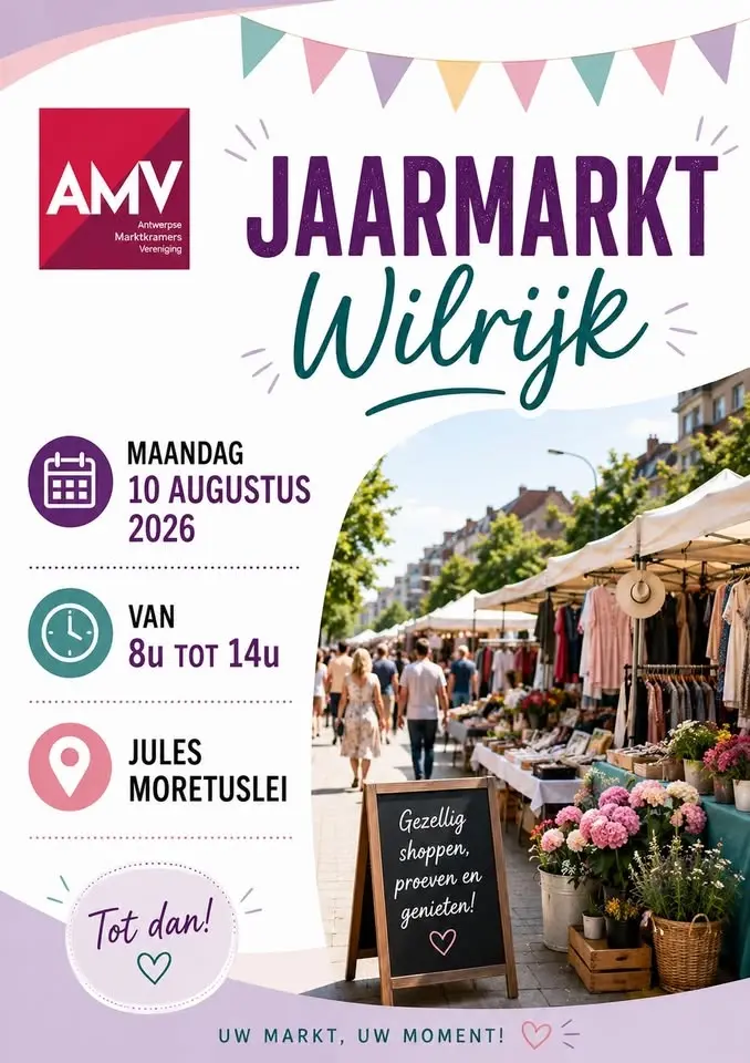 Wilrijk jaarmarkt 10 augustus 2026