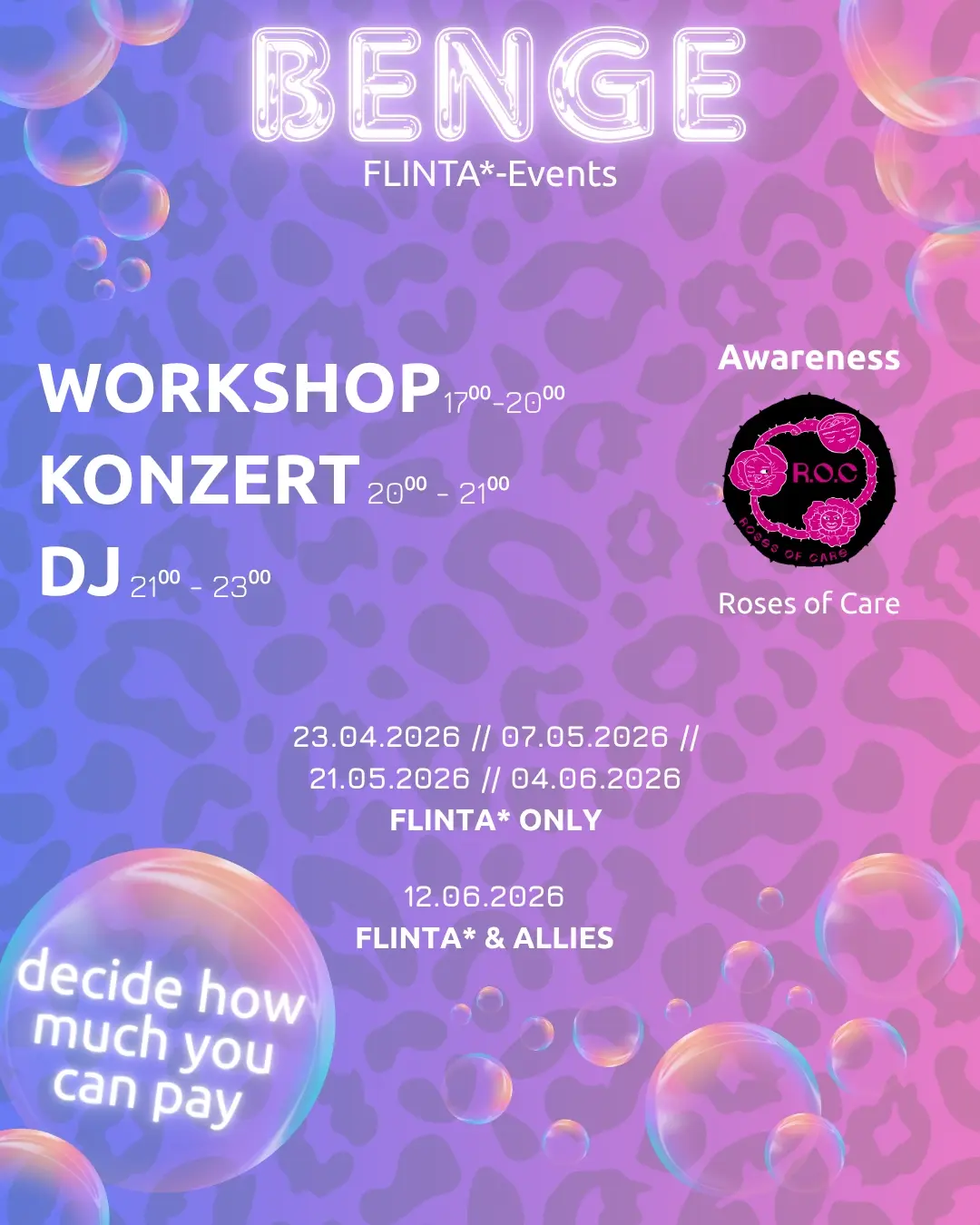 BENGE - FlNTA*-Event (Workshop, Konzert, DJ) - Donation-based