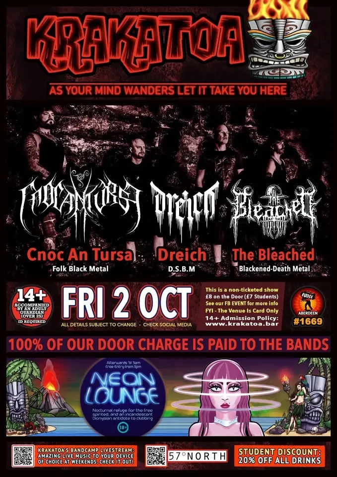 CNOC AN TURSA [Folk Black Metal From Scotland] + DREICH + THE BLEACHED [Dundee] .