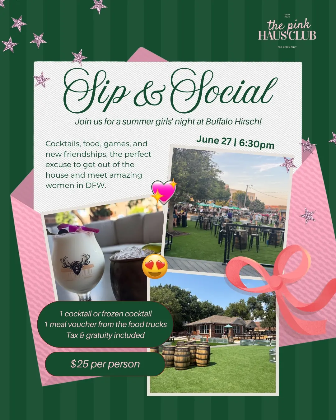 Sip & Social at Buffalo Hirsch - The Pink Haus Club