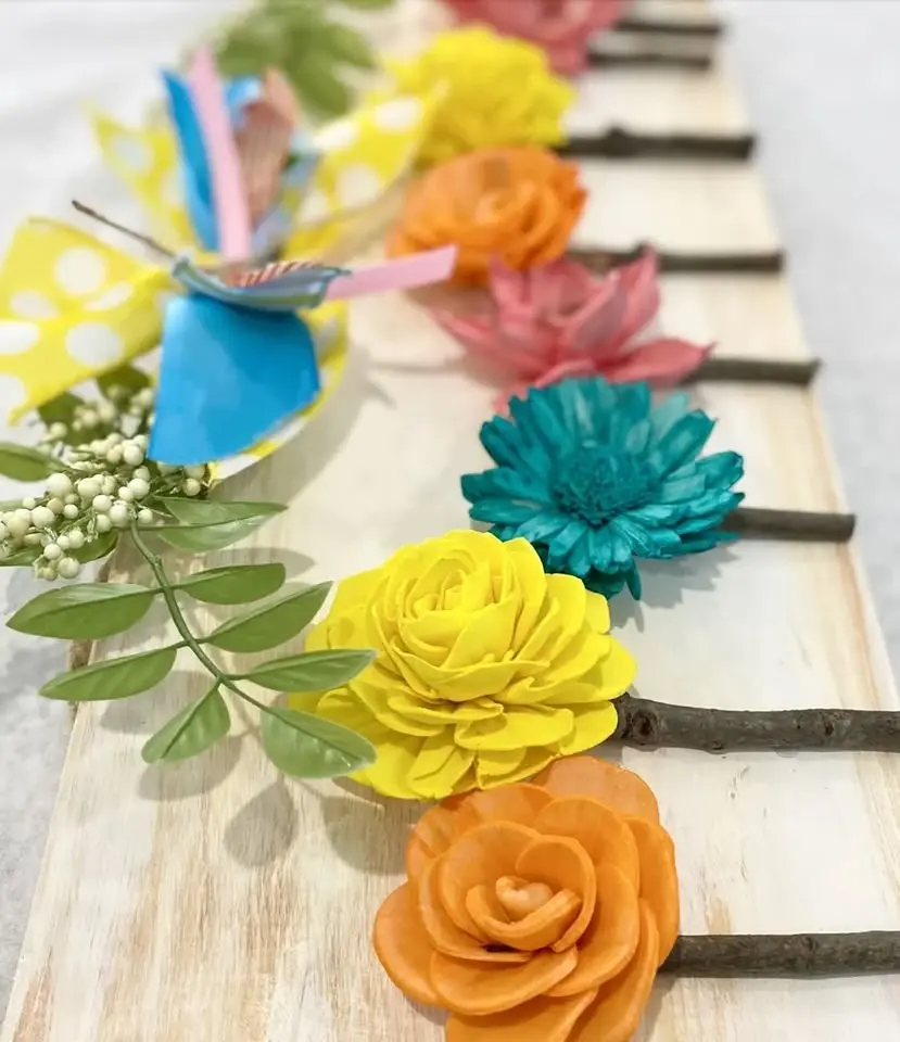Wood Floral Wall Art Panel Workshop @ Three Blue Brushes Studio