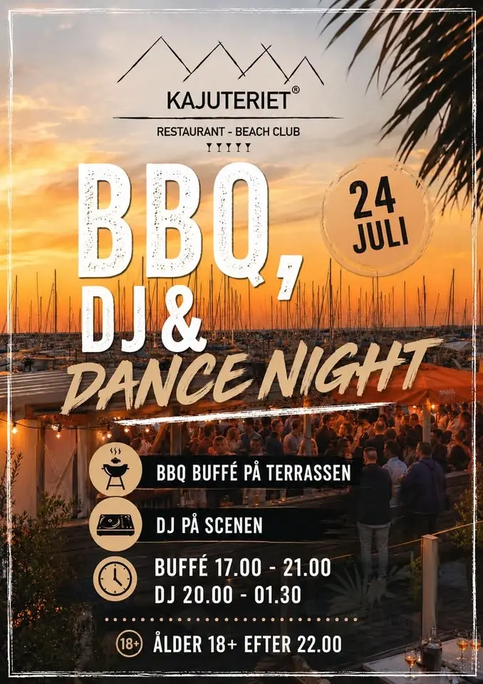 đ„đ„BBQ, DJ & DANCE NIGHT pĂ„ KAJUTERIET HAMNFESTIVALENđ„đ„