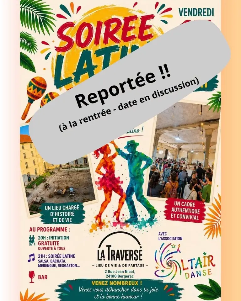 REPORT à la rentrée ! - Soirée danse latine - avec Vivi de l'asso Altaïr
