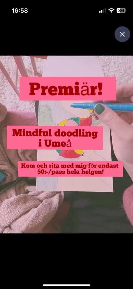 Premiärhelg! Mindful doodling Umeå 11-12/7
