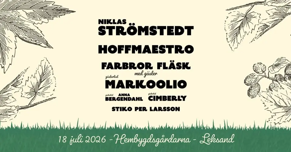 Sommarkonsert med Niklas Strömstedt, Hoffmaestro, Markoolio m. fl.