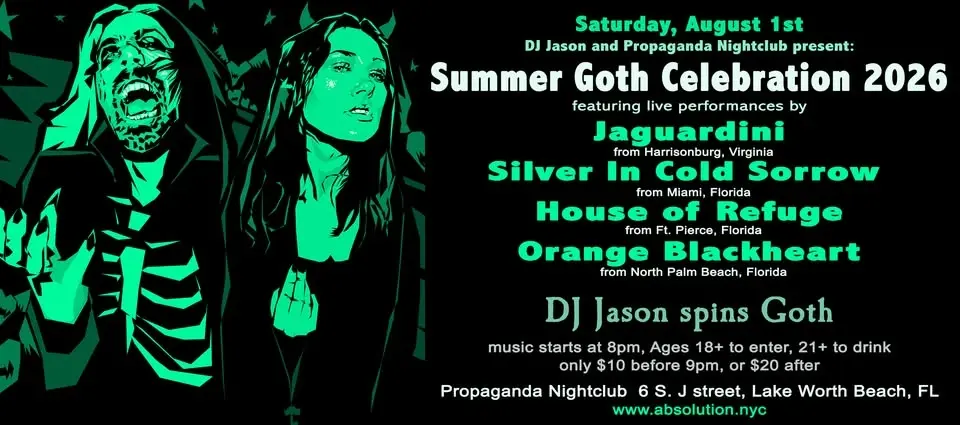 Summer Goth Celebration 2026 with 4 live performances and DJ Jason 